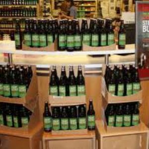 22 oz Craft Bomber Side Stack-  How to merchandise craft beer through floor display
