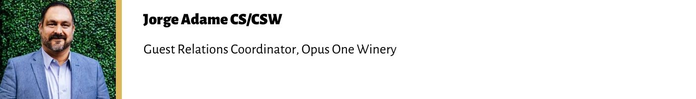 Jorge Adame CSCSW Guest Relations Coordinator Opus One Winery